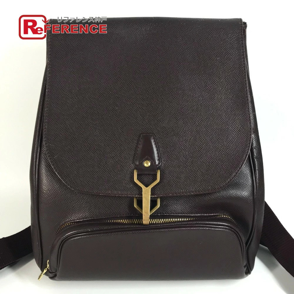 LOUIS VUITTON Taiga Cassia Backpack Rucksack Daypack Flap Acajou Wine Red